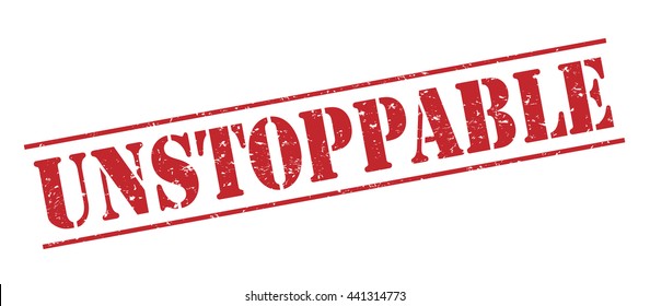 Unstoppable Vector Stamp On White Background