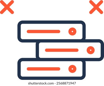 Unstructured Data Icon Color Line Vector Illustration