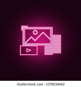 unstructured data icon. Elements of Web Development in neon style icons. Simple icon for websites, web design, mobile app, info graphics