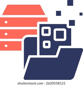 Unstructured Data Icon Glyph Color Vector Illustration