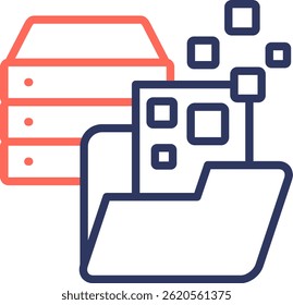 Unstructured Data Icon Line Color Vector Illustration