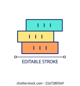 Nicht strukturierte Daten RGB Farbsymbol. Speicherarchitektur. Datenlager. Marketing-Intelligenz. Einzige Vektorgrafik. Einfache, ausgefüllte Linienzeichnung. Bearbeitbarer Strich. Arithmetik verwendet