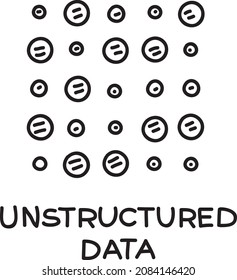 Unstructured data - sketchy vector illustration. The square consists from the circles with the different radii.