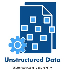 Unstructured Data Two Color Glyph Icon Vector Illustration
