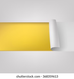 Unstuck paper yellow background. vector