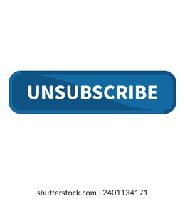 Unsubscribe Button In Blue Rectangle Shape For Membership Subscription Action Information Feature
