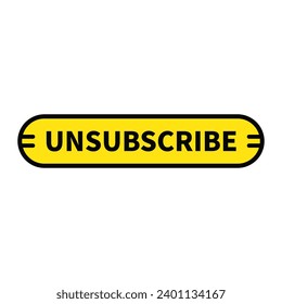 Unsubscribe Button In Yellow Rounded Rectangle Shape For Membership Subscription Action Information Feature
