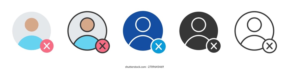 Conjunto de iconos de cancelación de suscripción Estilo múltiple Varias colecciones