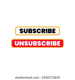 Unsubscribe subscribe button icon label design vector