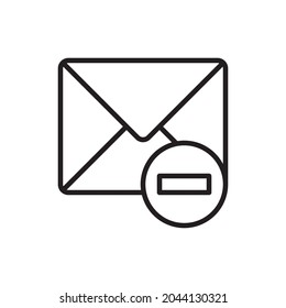 Unsubscribe thin line icon, envelope with minus. Modern vector illustration.