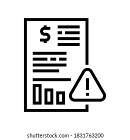 Unsuccessful Investments Agreement Line Icon Vector. Unsuccessful Investments Agreement Sign. Isolated Contour Symbol Black Illustration