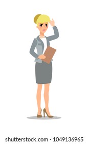 Unsuccessful manager. Businesswoman character set. Animate character. Young lady personage. Different woman postures. Vector cartoon personage.