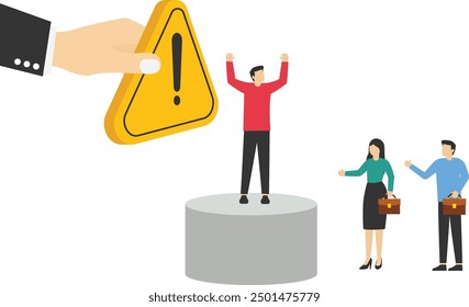 Unsuitable candidate in work. Flat vector illustration

