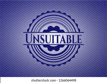 Unsuitable emblem with jean high quality background