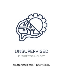 Unsupervised learning icon. Unsupervised learning linear symbol design from Future technology collection.
