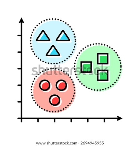 unsupervised learning machine color icon vector. unsupervised learning machine sign. isolated symbol illustration