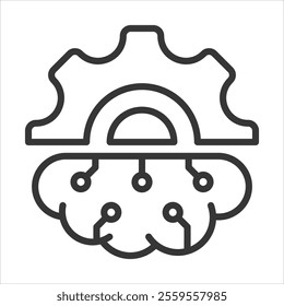 Unsupervised Learning Outline Icon Vector Illustration