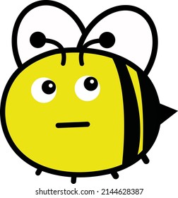 Unsure bee, illustration, vector on a white background.