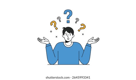 Unsure Man With A Question Mark Over His Head