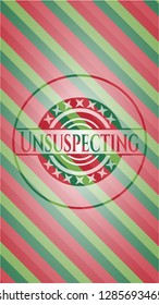 Unsuspecting christmas badge background.