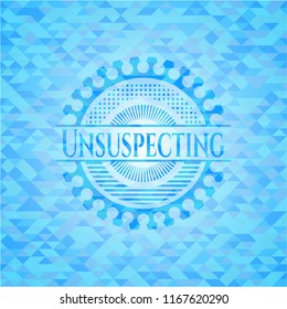 Unsuspecting light blue mosaic emblem