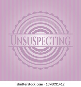 Unsuspecting pink emblem. Retro. Vector Illustration. Detailed.