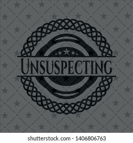 Unsuspecting realistic dark emblem. Vector Illustration. Detailed.