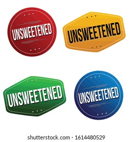Unsweetened sticker or label set on white background, vector illustration