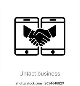 untact business vector icon concept design