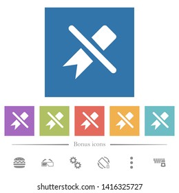 Untag flat white icons in square backgrounds. 6 bonus icons included.