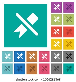 Untag multi colored flat icons on plain square backgrounds. Included white and darker icon variations for hover or active effects.