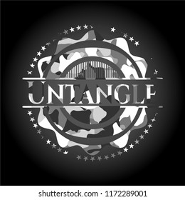 Untangle on grey camouflaged pattern