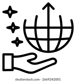 Untapped Global Potential Icon Line Vector Illustration