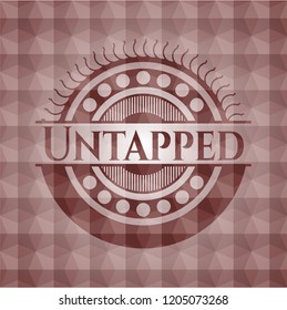 Untapped red seamless emblem with geometric pattern.