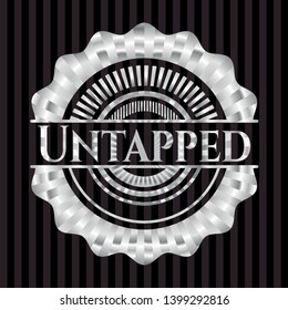 Untapped silvery emblem or badge. Vector Illustration. Mosaic.