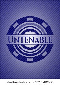 Untenable emblem with denim texture