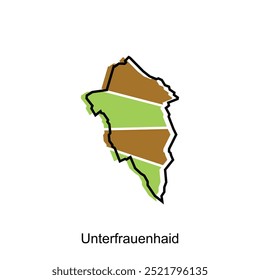 Unterfrauenhaid City Map Vector isolated illustration of simplified administrative, map of Austria Country design template