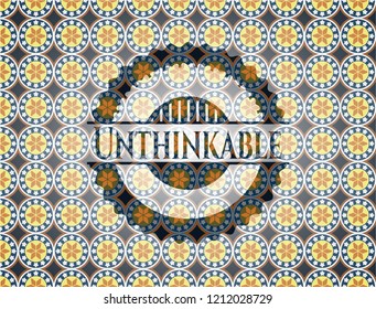 Unthinkable arabesque style emblem. arabic decoration.