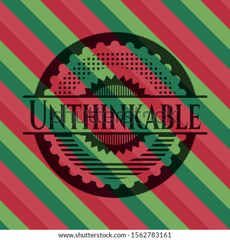 Unthinkable christmas emblem background. Vector Illustration. Detailed.