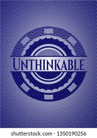 Unthinkable emblem with jean background