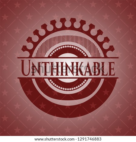 Unthinkable retro style red emblem