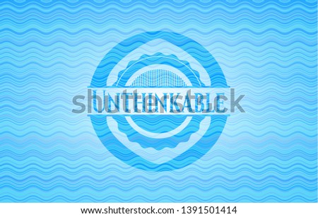 Unthinkable water wave representation badge background. Vector Illustration. Detailed.