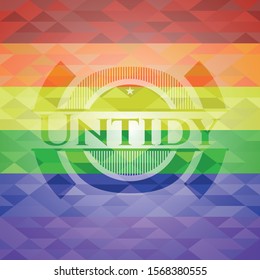 Untidy lgbt colors emblem. Vector Illustration. Mosaic.