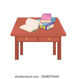 untidy pile of books on the table vector illustration concept design template web