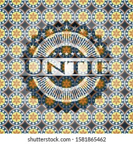 Untie arabic emblem background. Arabesque decoration.