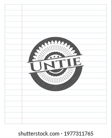 Untie emblem drawn in pencil. Vector Illustration. Detailed. 