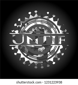 Untie grey camouflage emblem