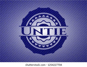 Untie jean or denim emblem or badge background