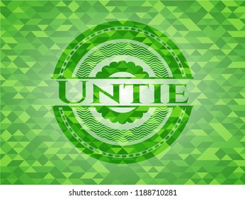 Untie realistic green mosaic emblem