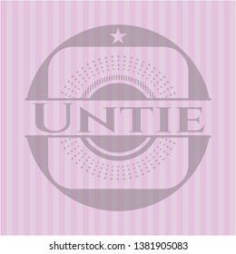 Untie retro style pink emblem. Vector Illustration. Detailed.